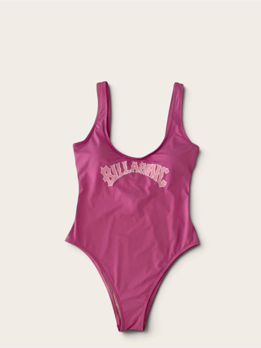 Billabong Girls One-Piece Swimsuit in Bright Pink with Logo - Picture 2 of 7